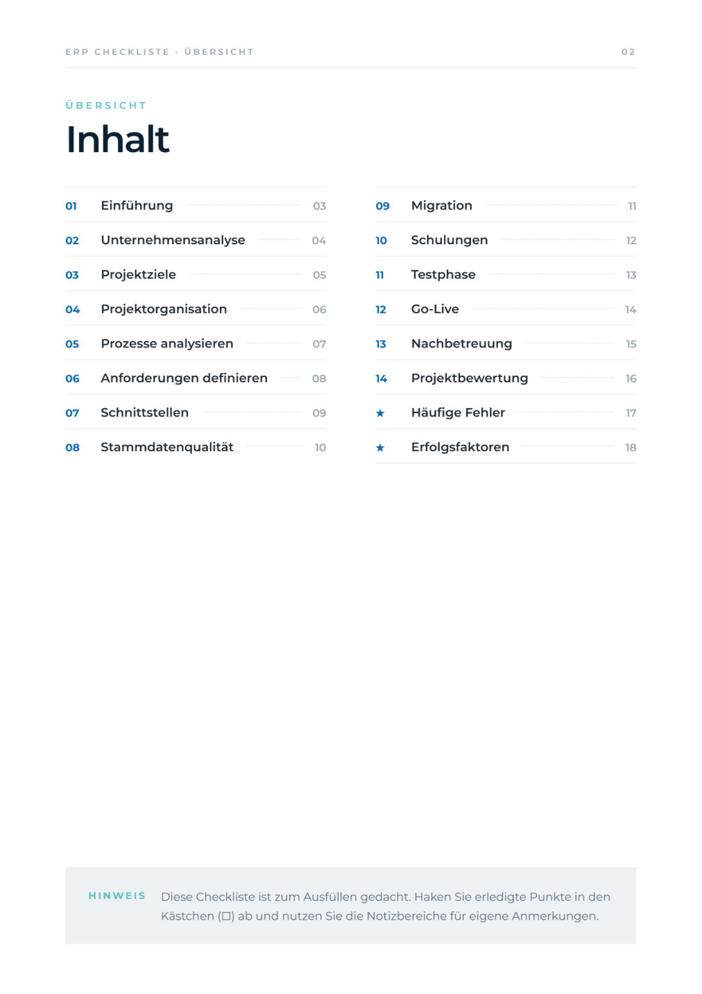 ERP-Checkliste – Vorschau Seite 2