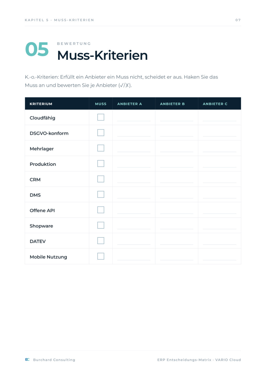 ERP-Entscheidungsmatrix – Vorschau Seite 7