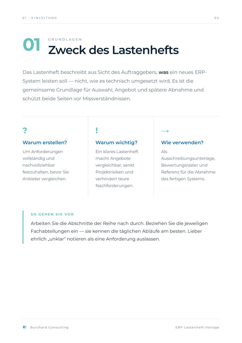 ERP-Lastenheft-Vorlage – Vorschau Seite 3