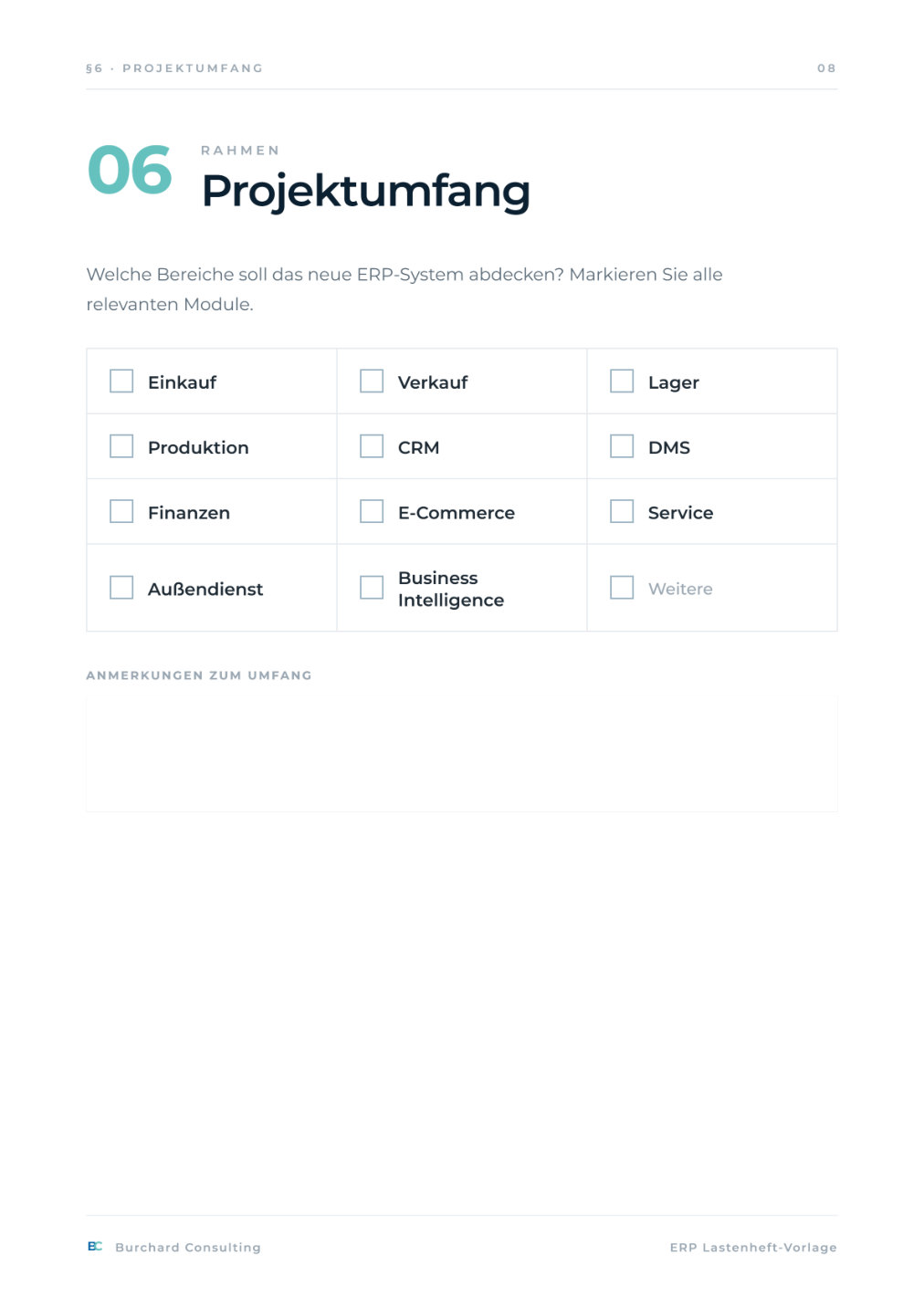 ERP-Lastenheft-Vorlage – Vorschau Seite 8