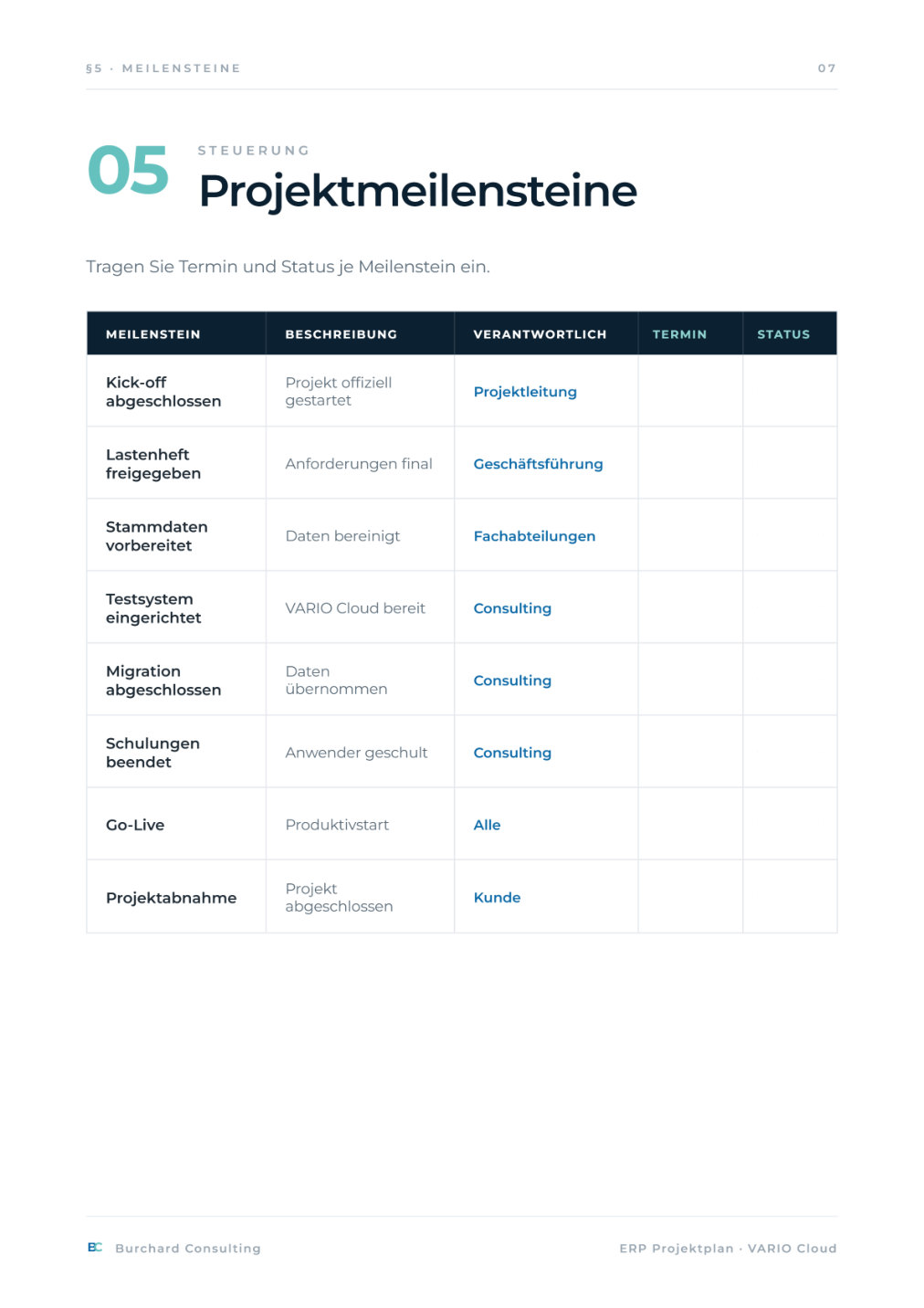 ERP-Projektplan – Vorschau Seite 7
